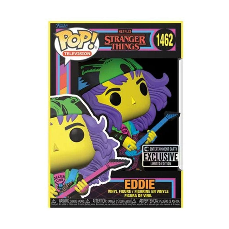 Funko Pop TV Stranger Things S4 Eddie With Guitar Blacklight Entertainment Earth Exclusive